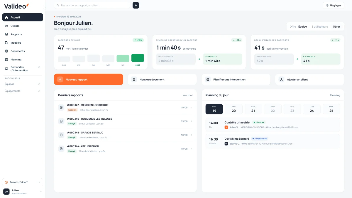 Capture de Valideo Pro sur ordinateur